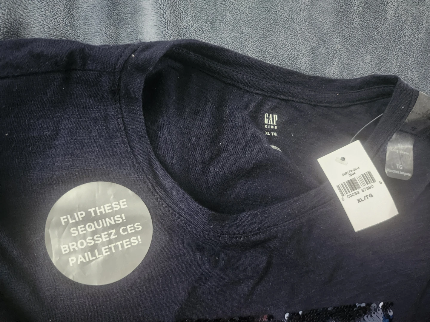 New GAP Kids Long Sleeve Sequin Skeleton Top - photo 3