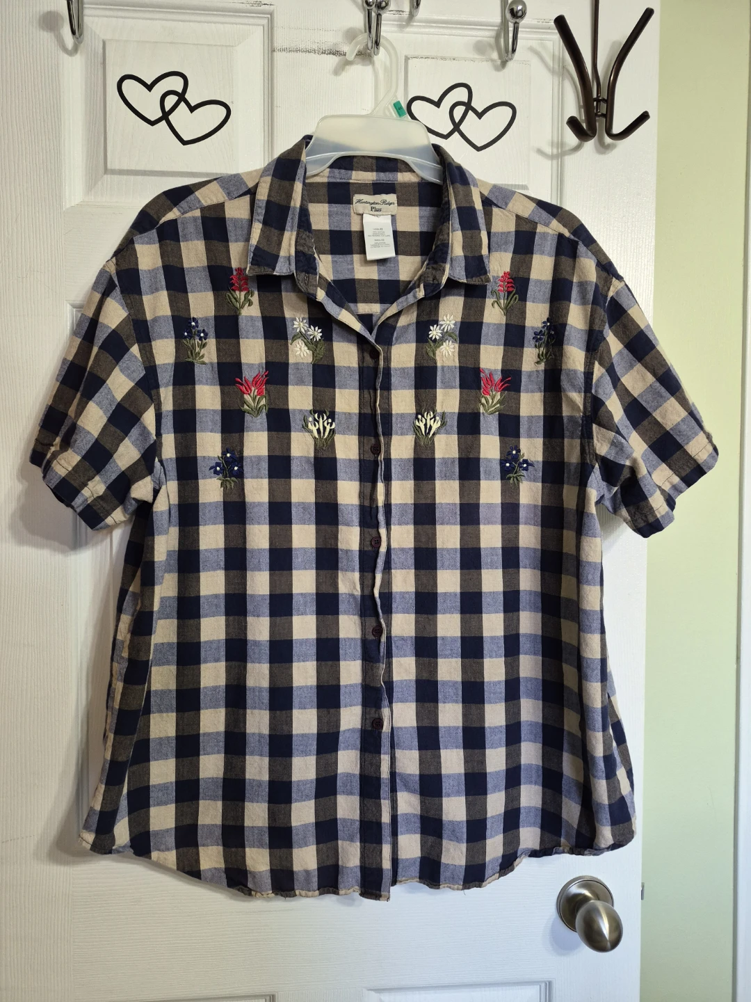 Ladies Size 42/ 4X/5X Button Up 200% Cotton Top...