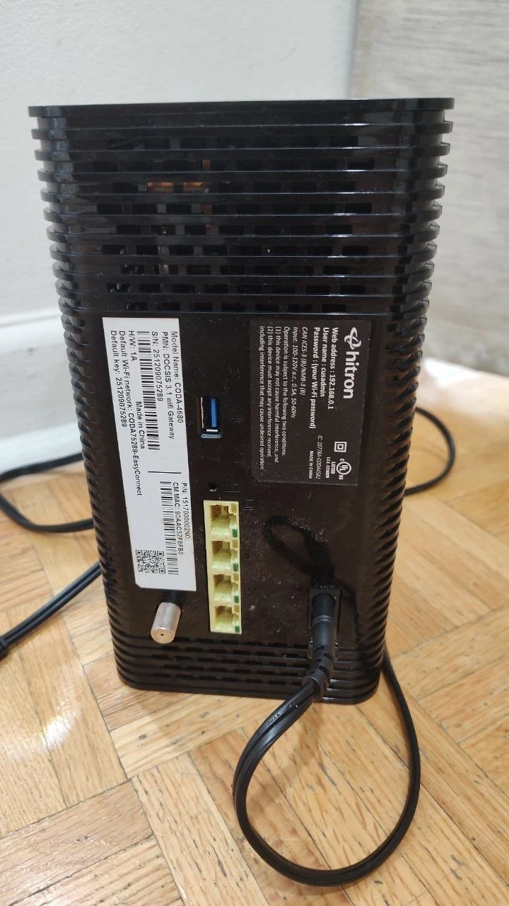 Hitron CODA-4680 DOCSIS 3.1 Wi-Fi Cable Modem Router Combo - photo 2