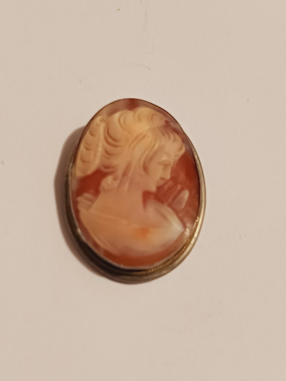 Antique 800 Silver Carved Cameo Pendant - photo 2