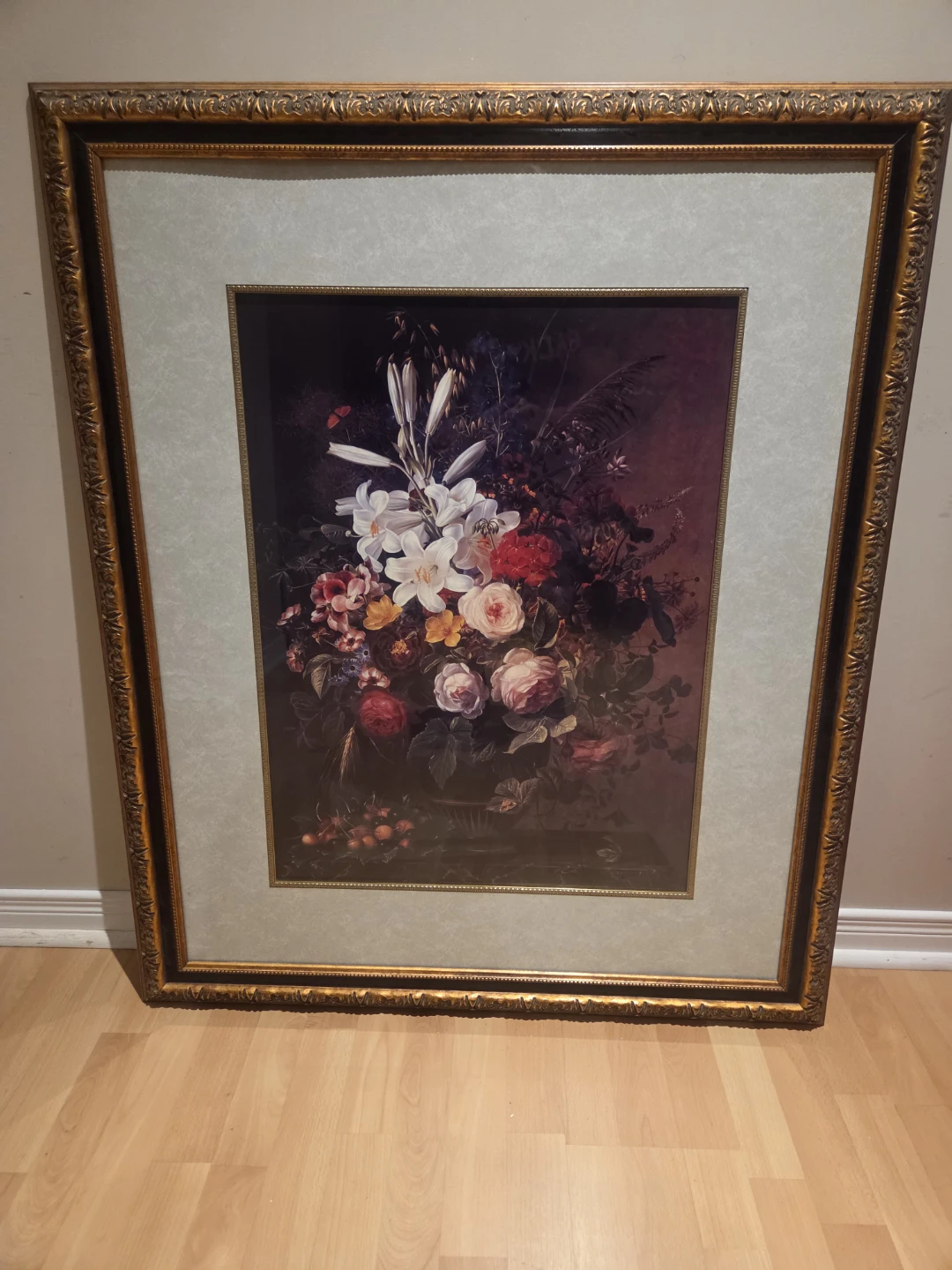 Large Framed Floral Still Life Print
