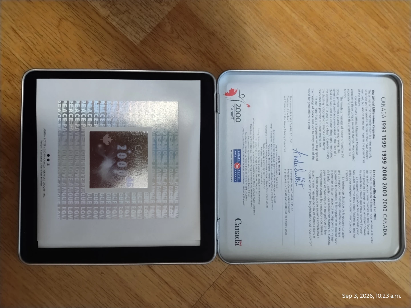 Canada Post 2000 Millennium Keepsake – Dove Medallion & 3 Stamps - photo 5