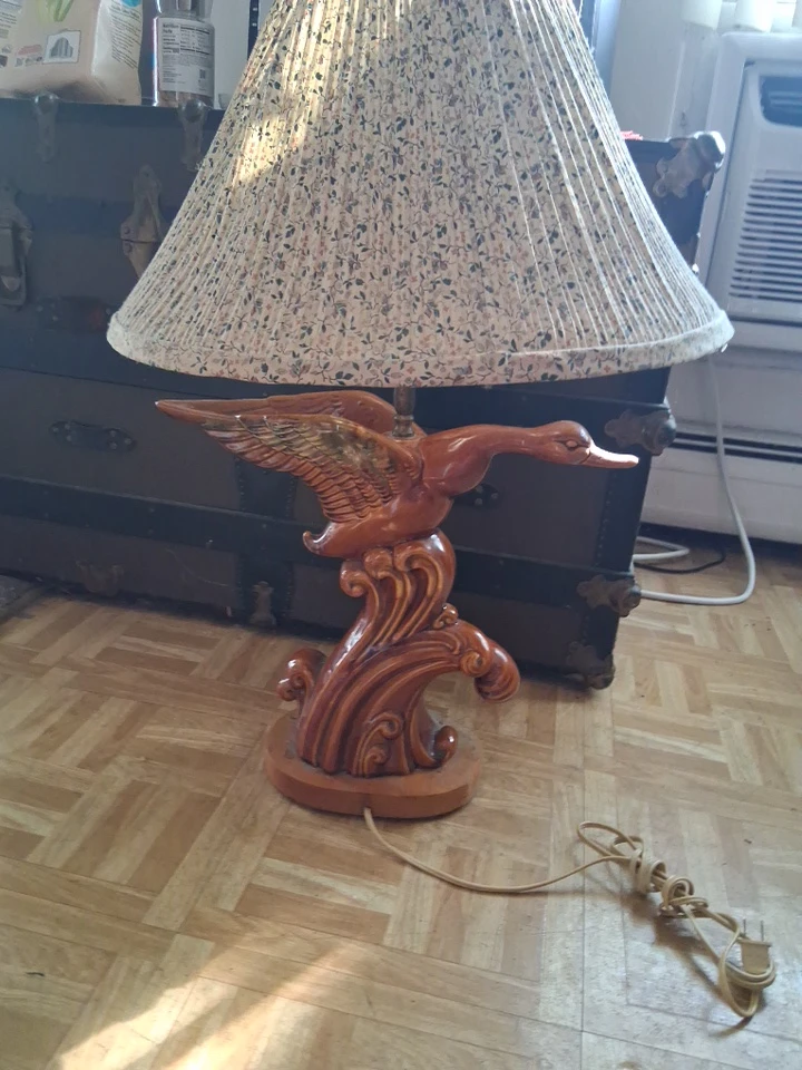 Vintage Ceramic Duck Table Lamp