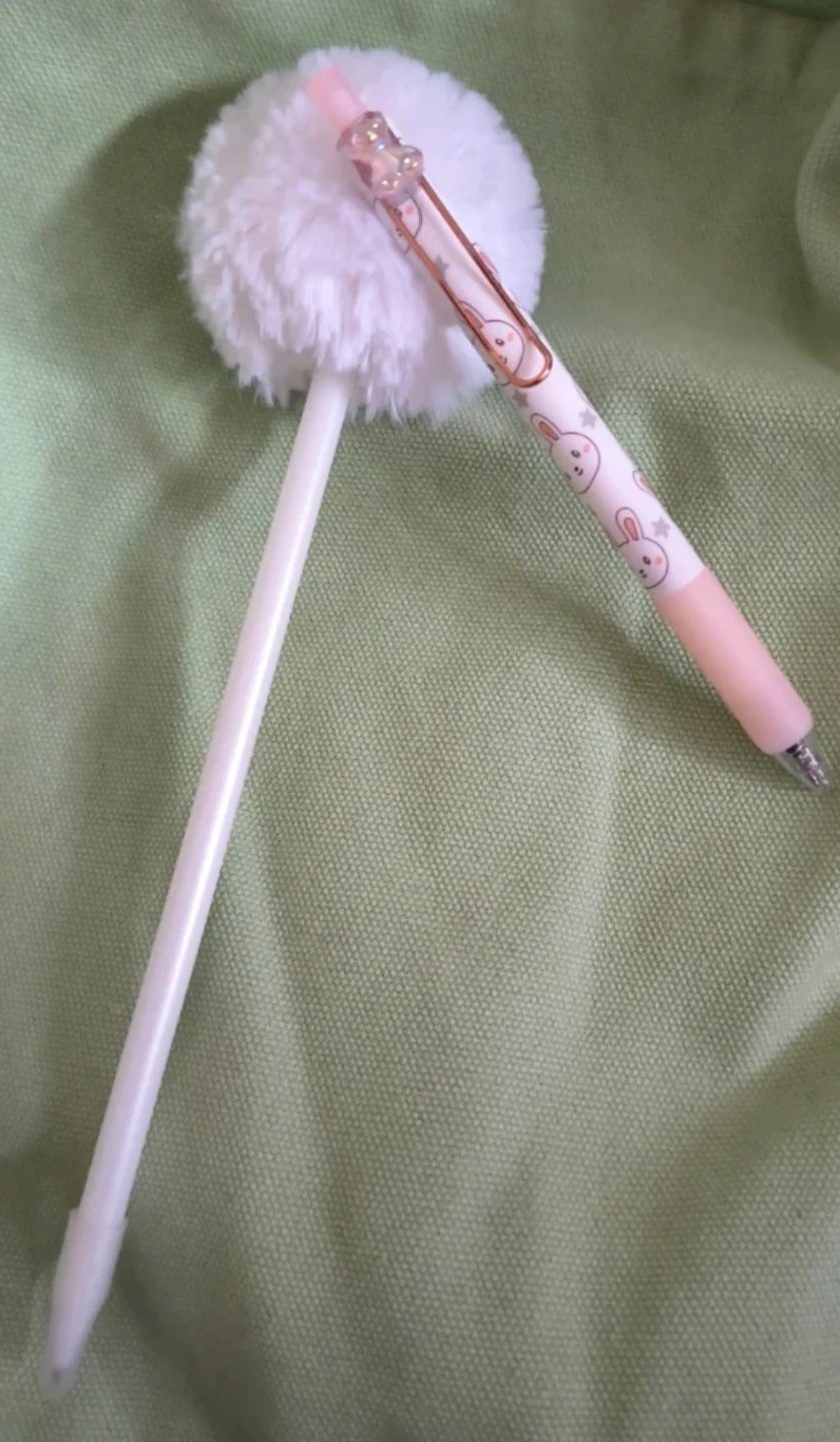 Cute Bunny Pens with bunny tail Topper