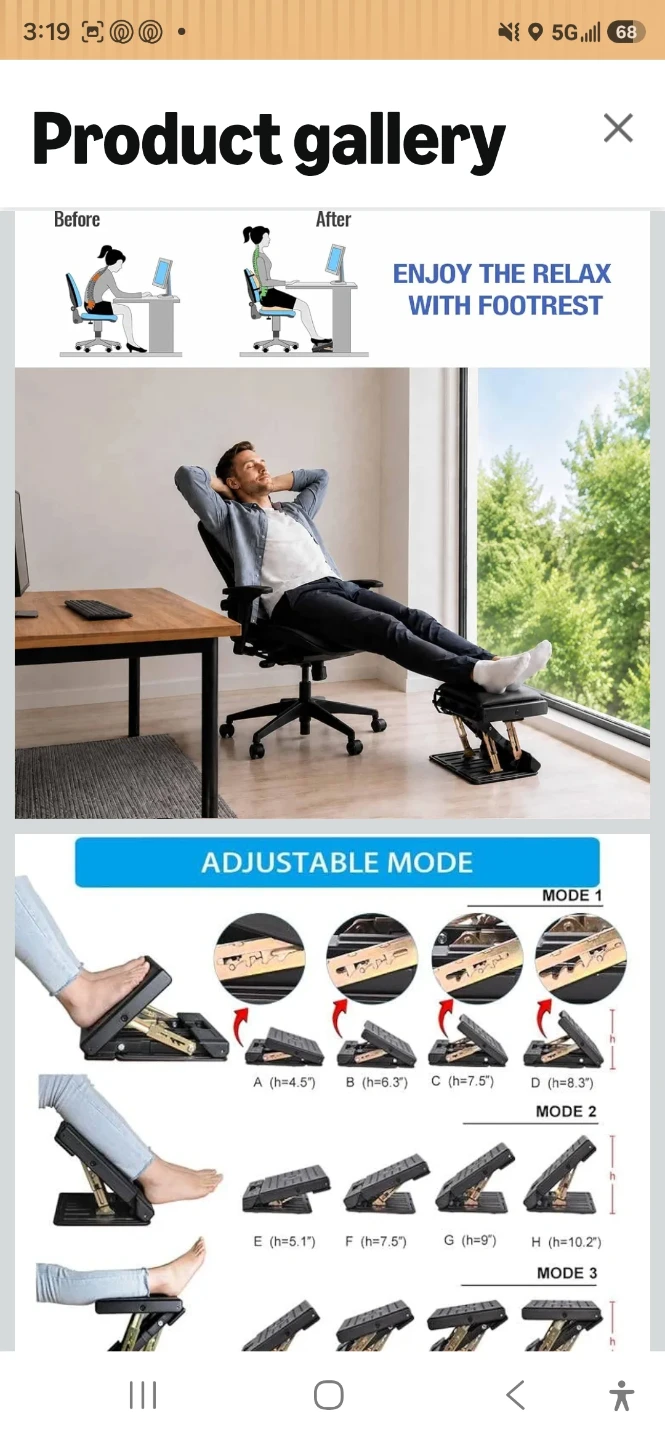 Adjustable Ergonomic Footrest - photo 2