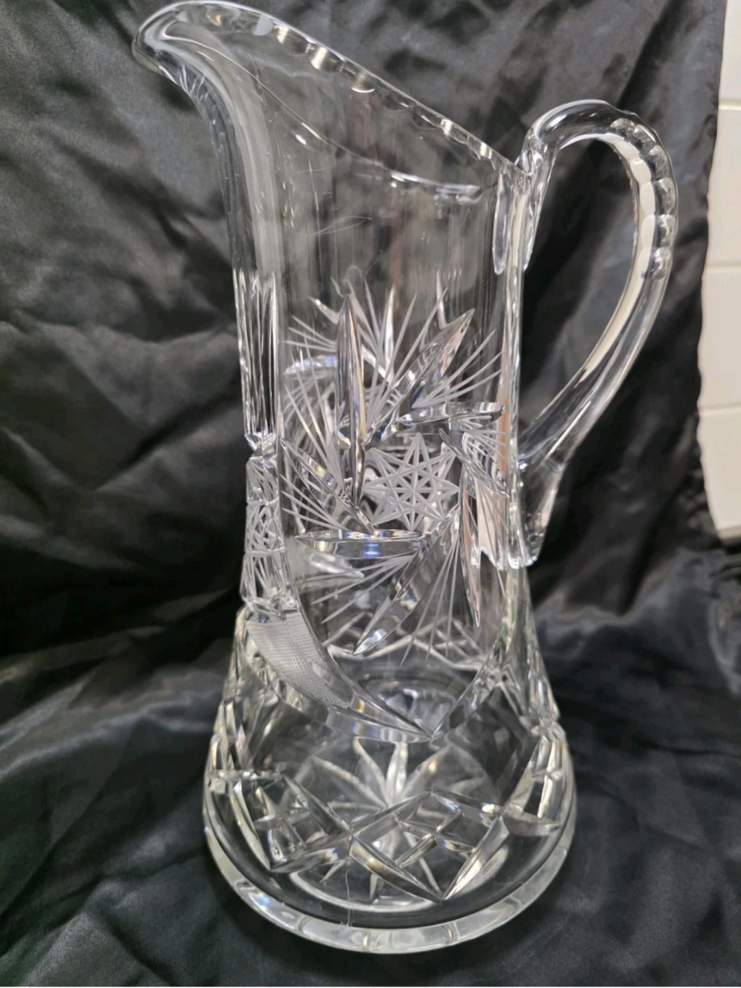 Vintage Crystal Glass Pitcher