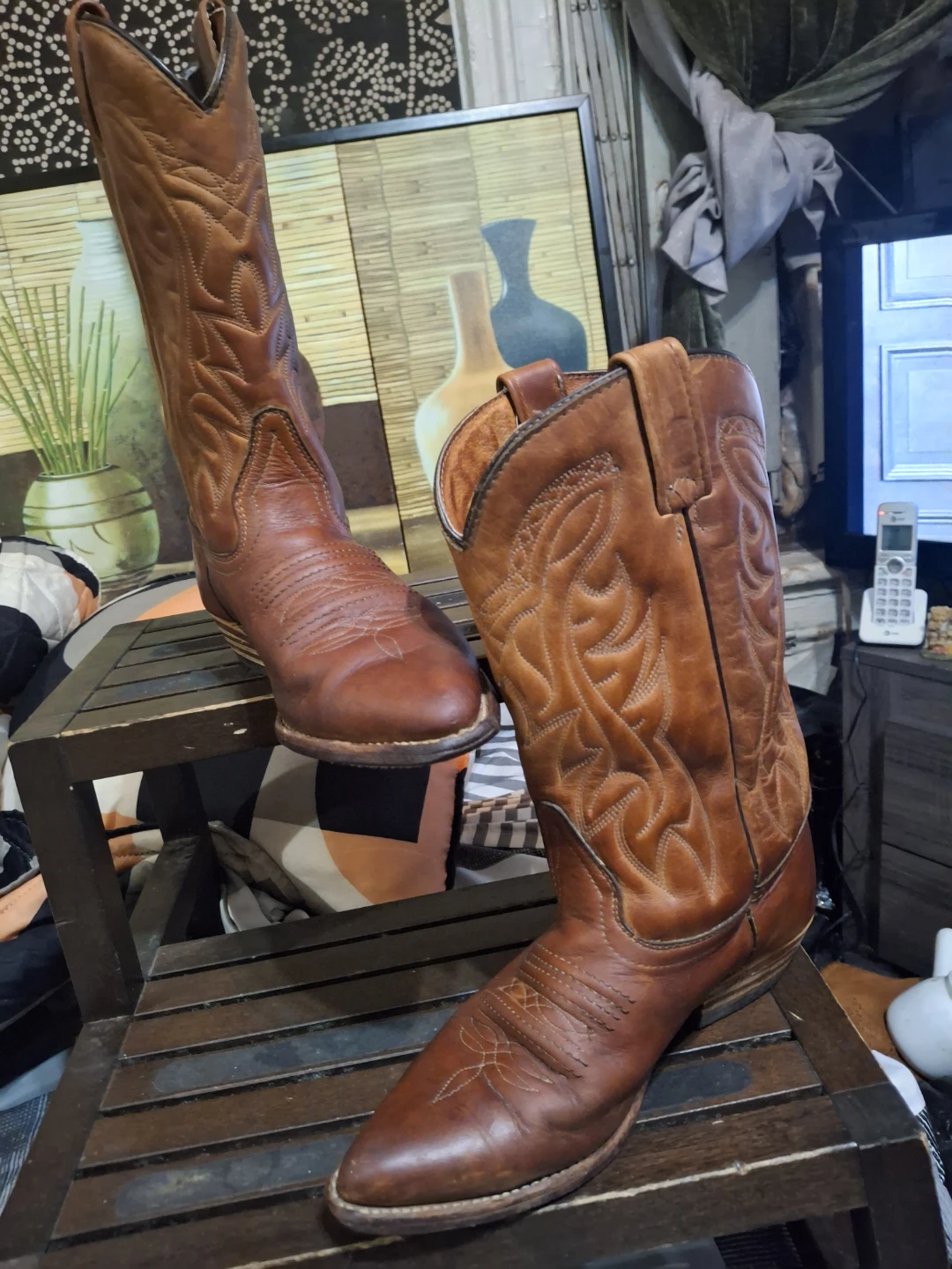 Classic Brown Leather Cowboy Boots - photo 5
