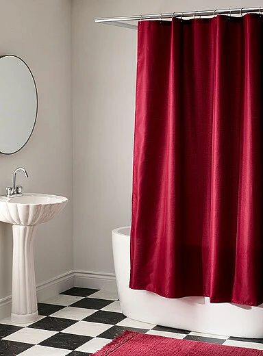 Simon's Burgundy Textured checks shower curtain - photo 3