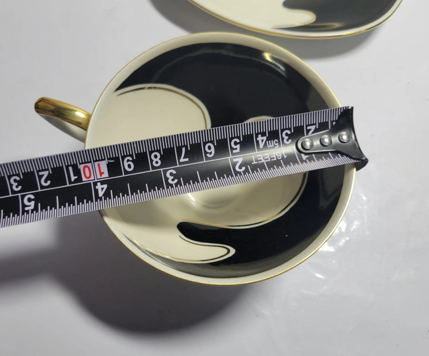 Vintage Black and Cream Porcelain Tea Set - photo 5