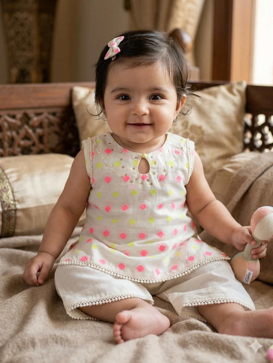 Baby Girl's Kurta and Pants Set - photo 2