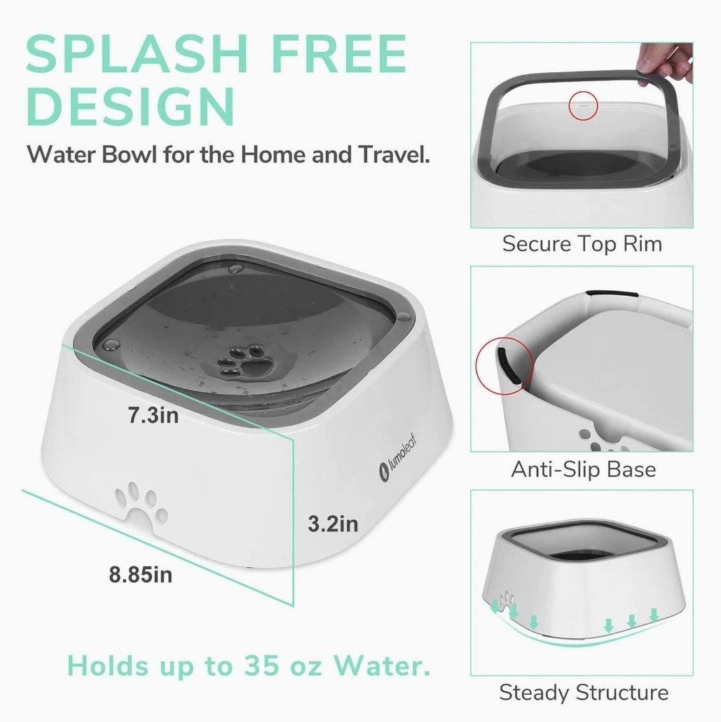 Lumoleaf Pet Water Bowl - No Spill, No Slip - photo 5