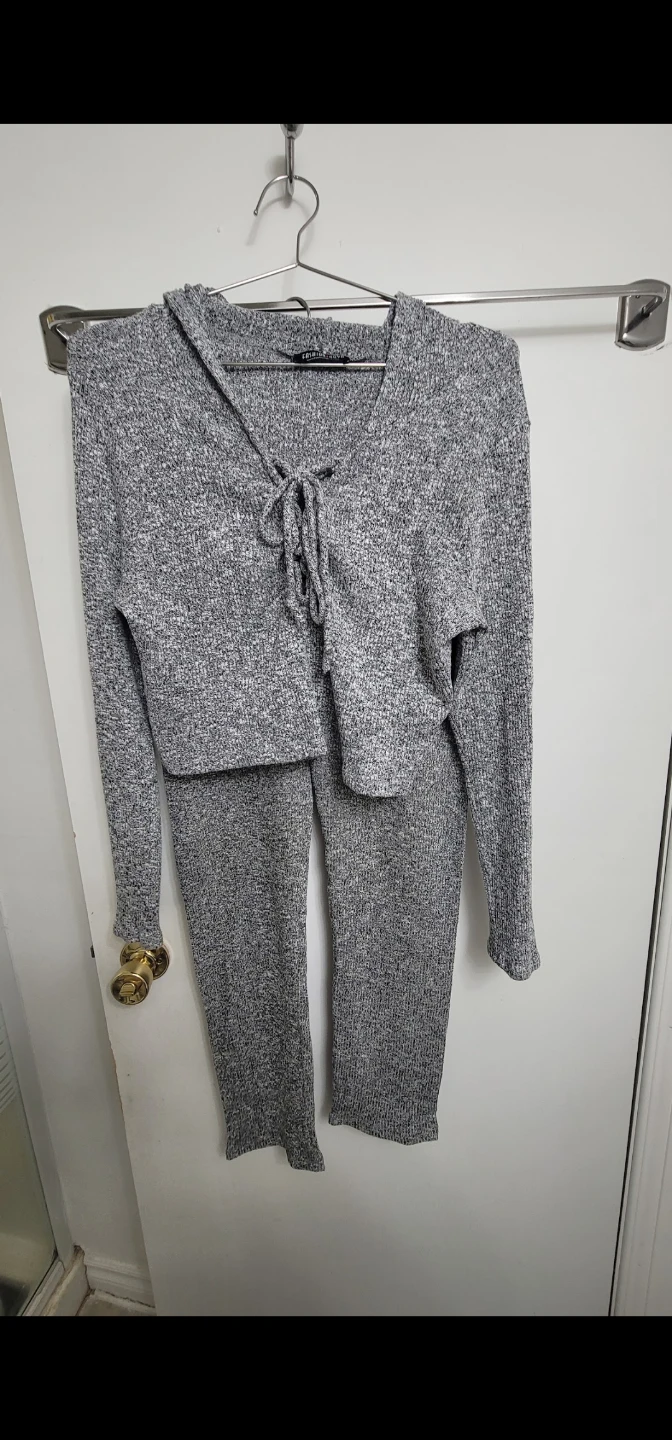 Grey Marled Ribbed Lounge Set - 1X/1X-Grande