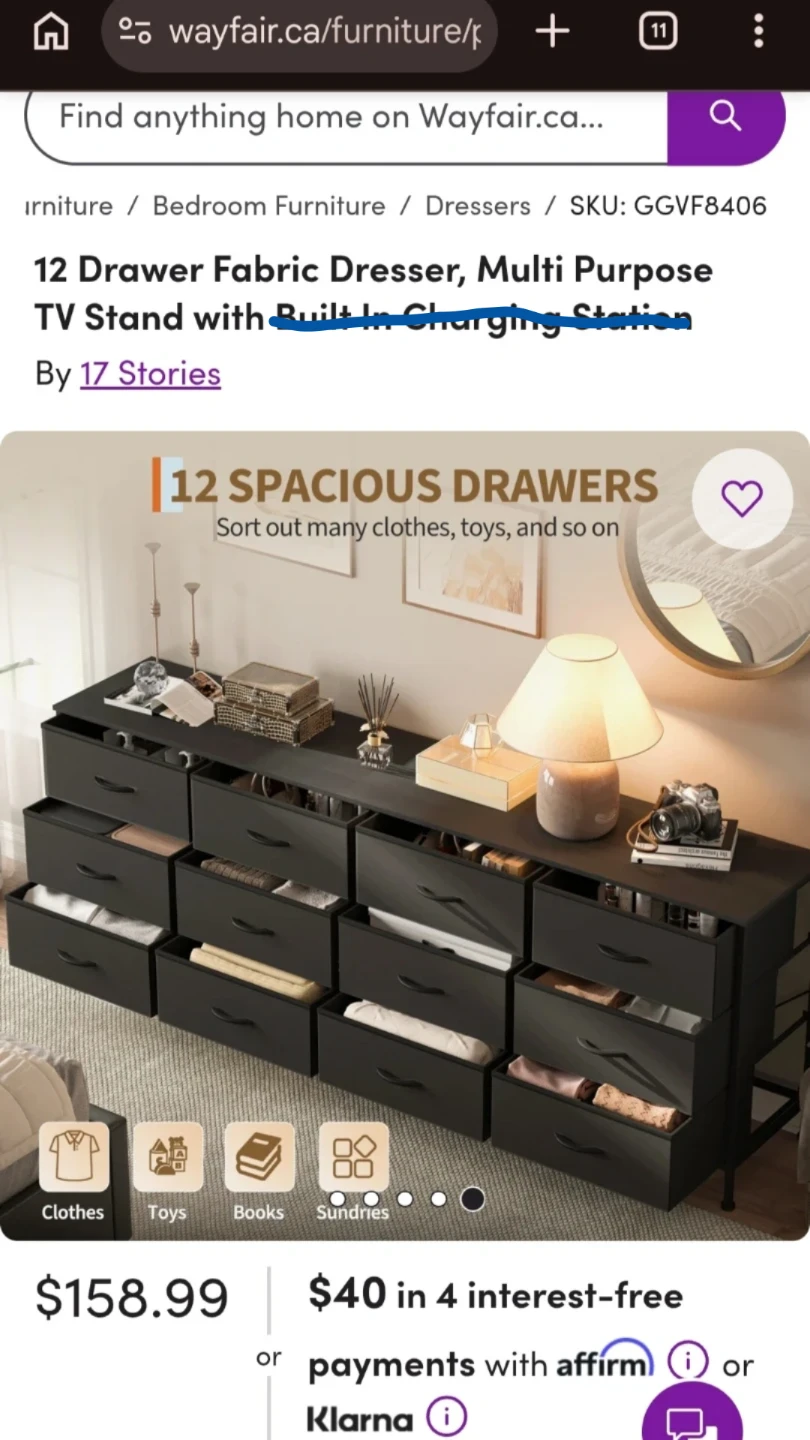 BNIB 12-Drawer Fabric Dresser - photo 4