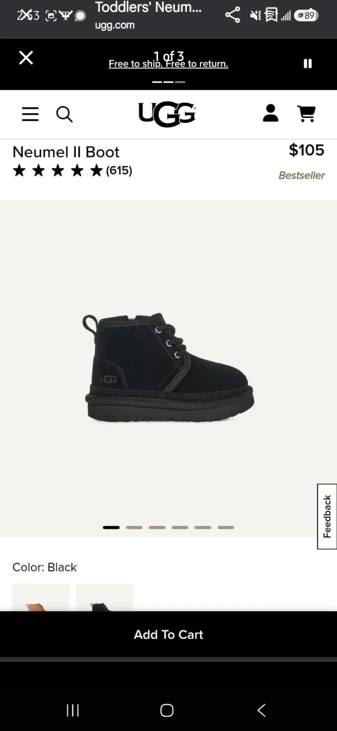 UGG Neumel II Toddler Boots Black - photo 2