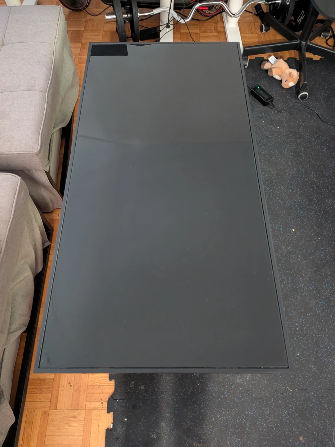 IKEA Asperod Black Glass Coffee Table - photo 4