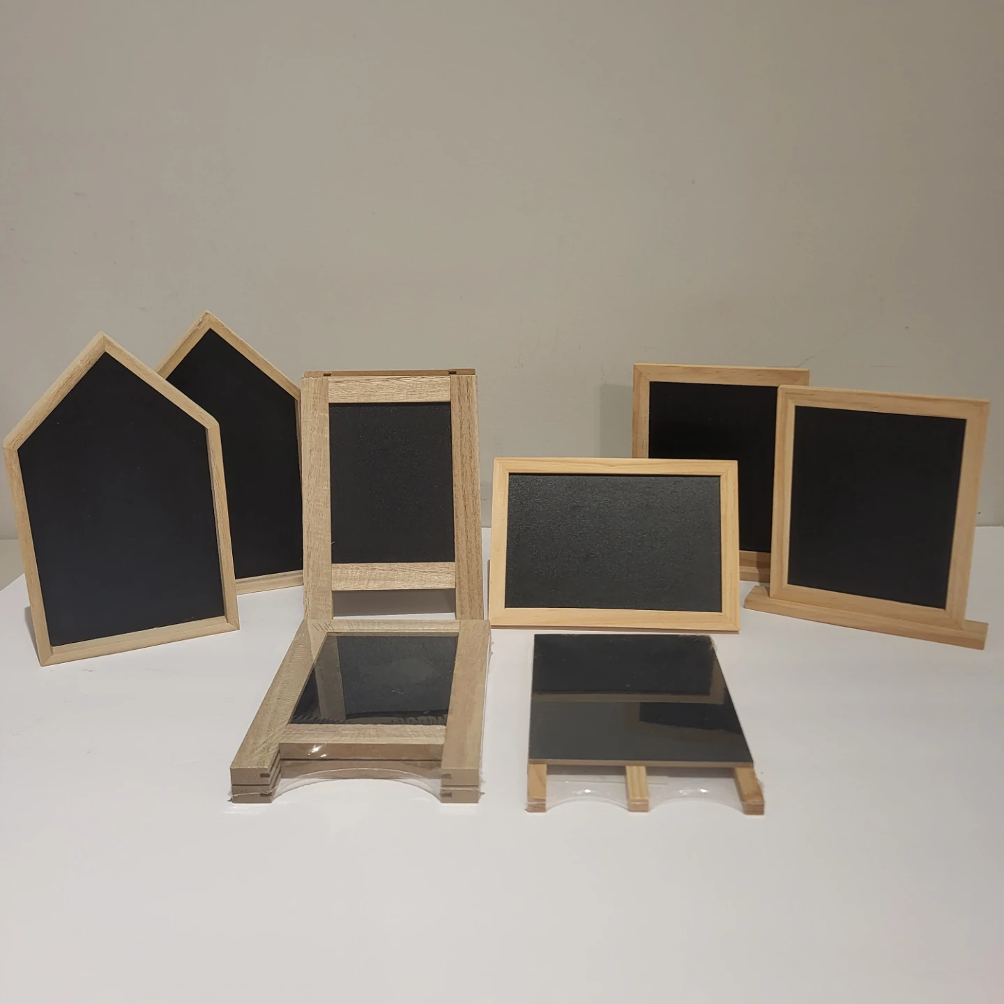 Set of 8 Small Wooden Chalkboard Signs