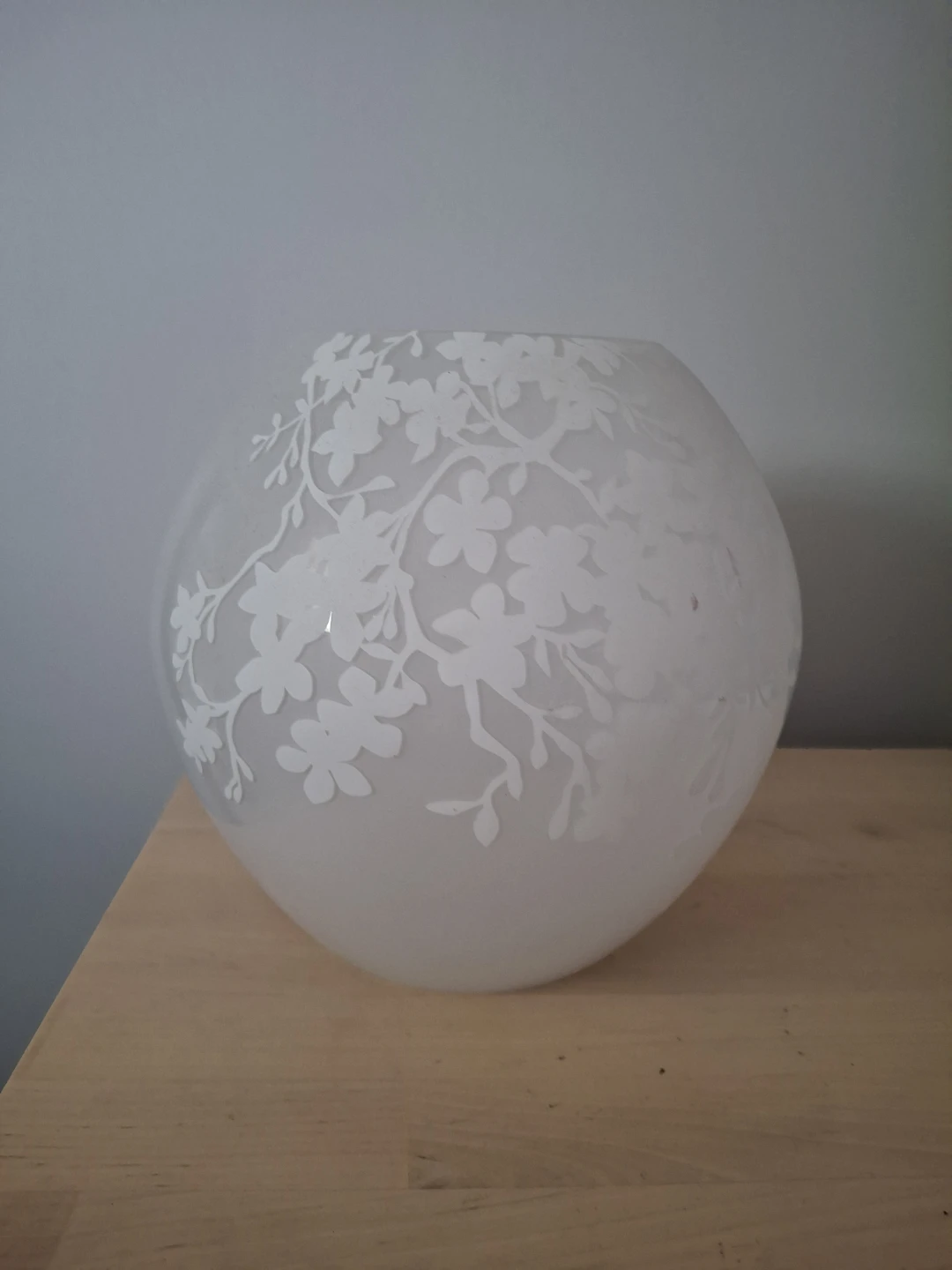 IKEA Frosted Glass Lamp with Floral Design