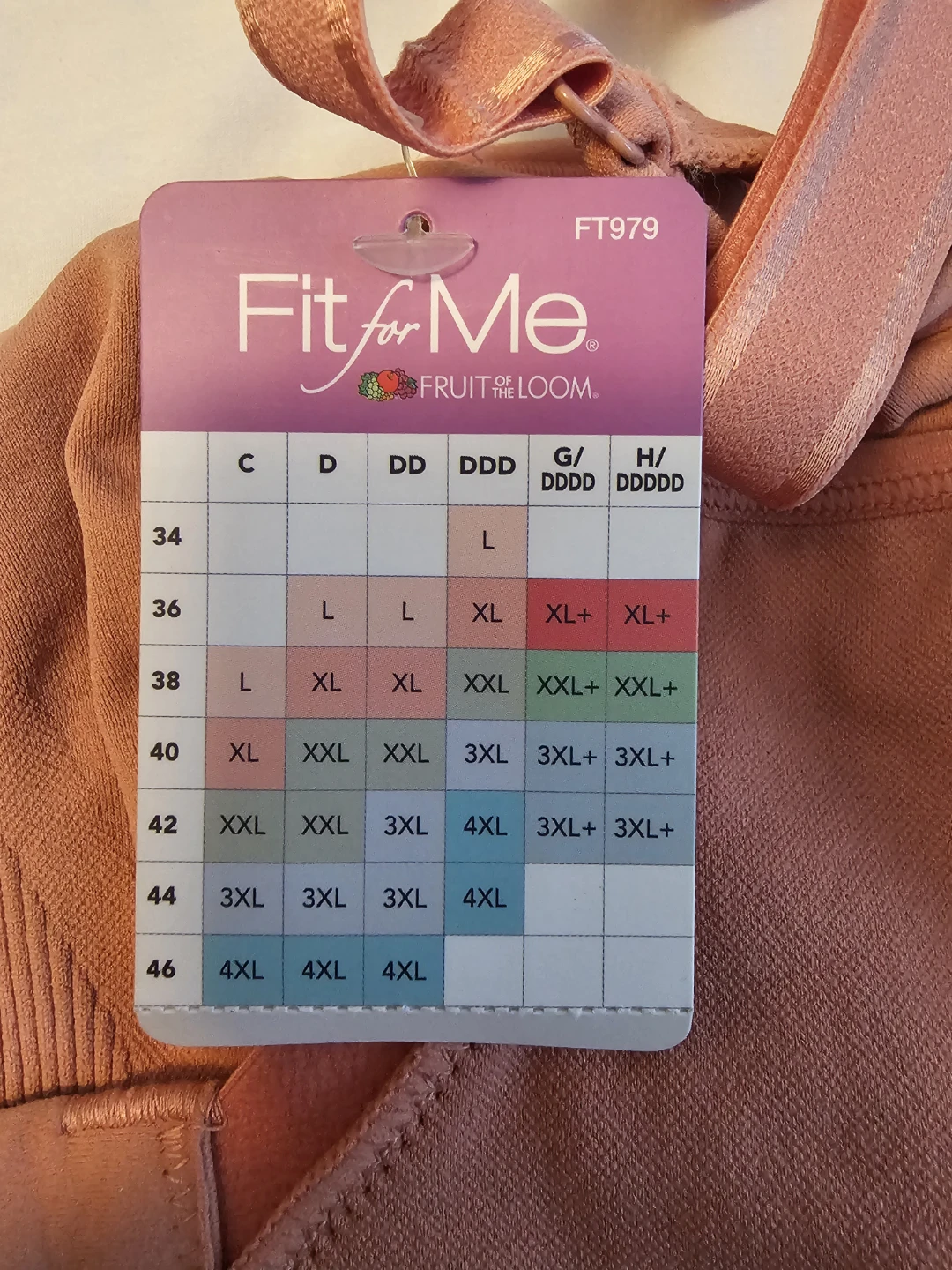 Fit for Me Fruit of the Loom Wireless Bra 44DDD Desert Dusk - photo 5