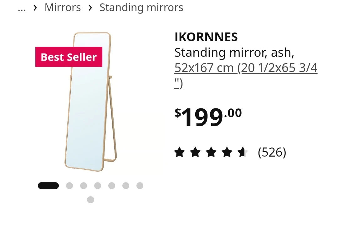 IKEA IKORNNES Standing mirror, ash - photo 2