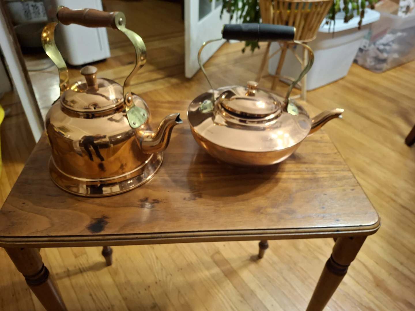 Two Vintage Copper Tea Kettles - photo 3