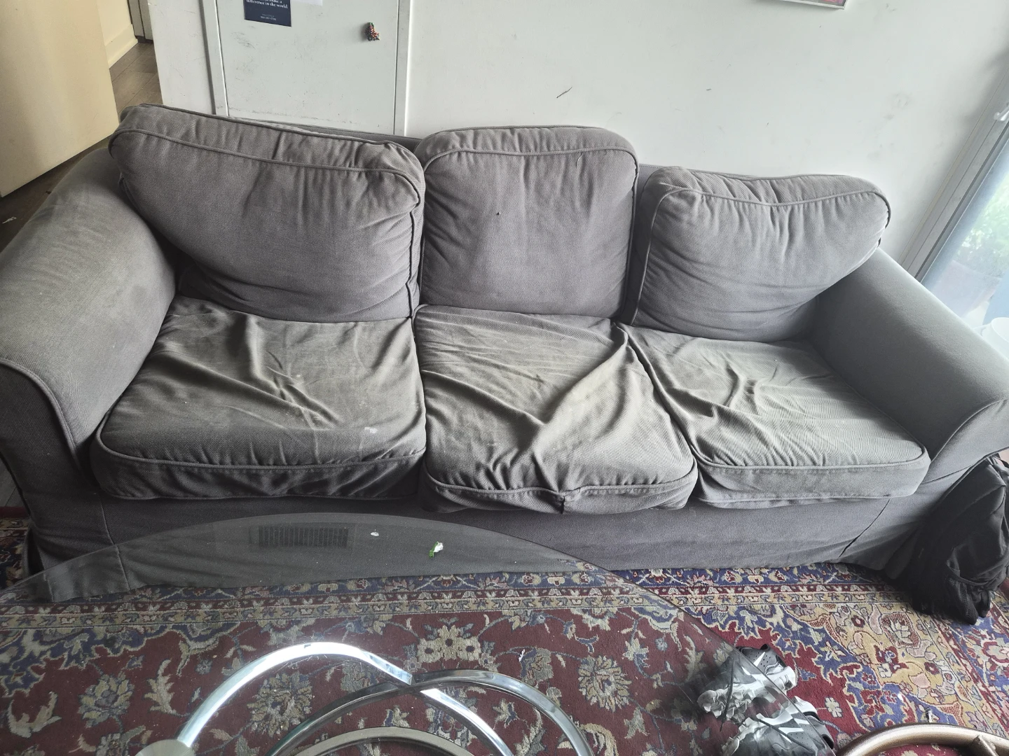 Grey Three-Seater Sofa ikea uppaland