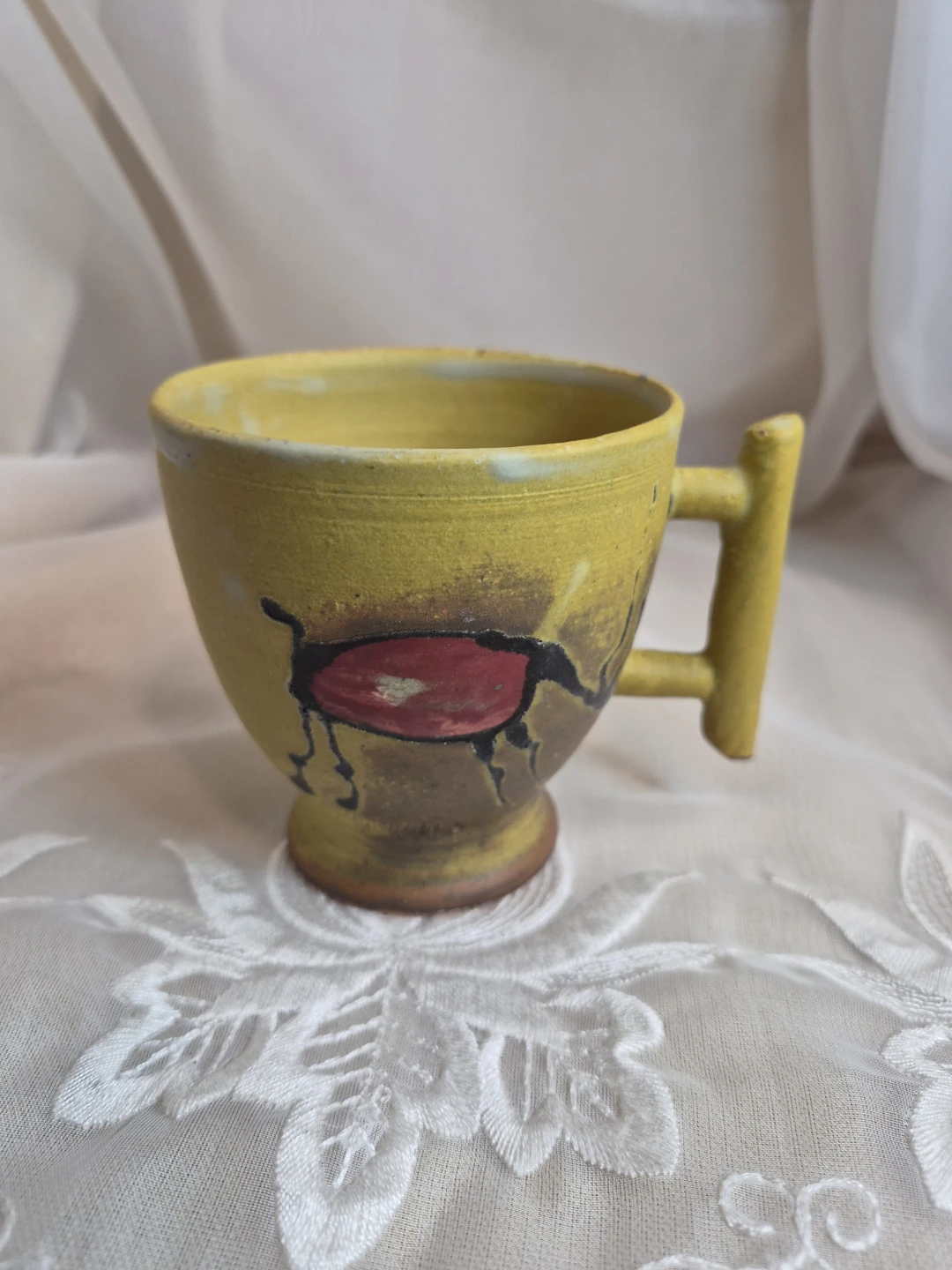 Beautiful Unique Vintage Signed Studio Art Pottery Mug - photo 5