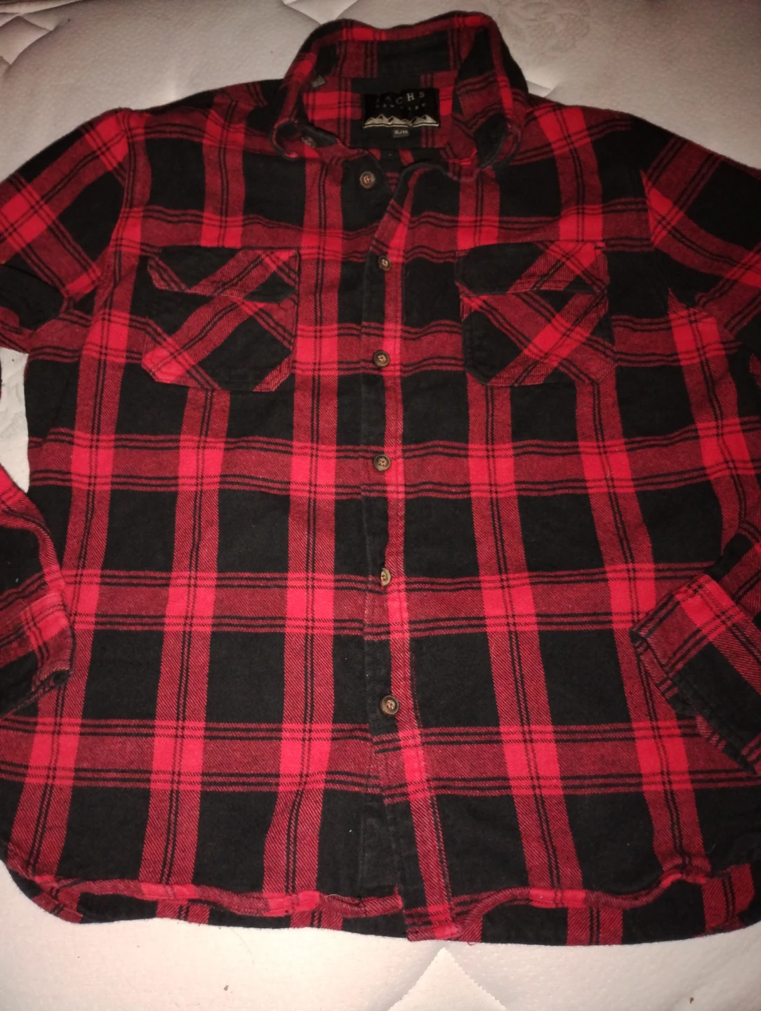 JACHS New York Red and Black Plaid Flannel Shirt XL