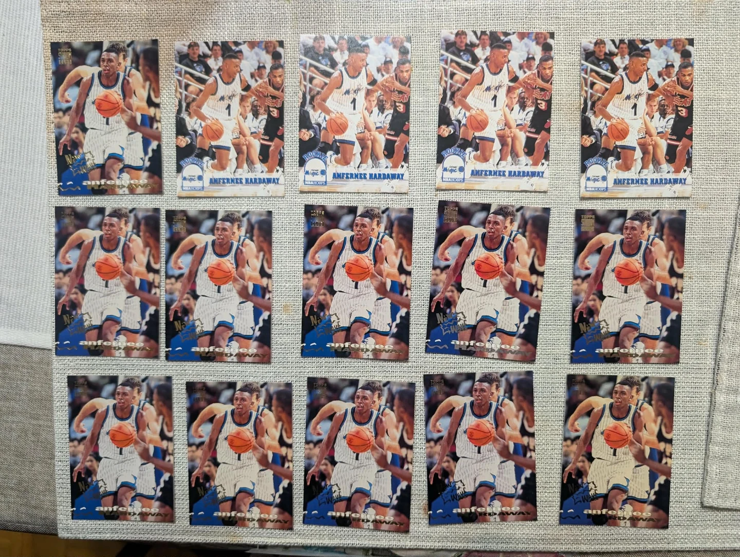 Lot of 15 Anfernee Hardaway Basketball Cards