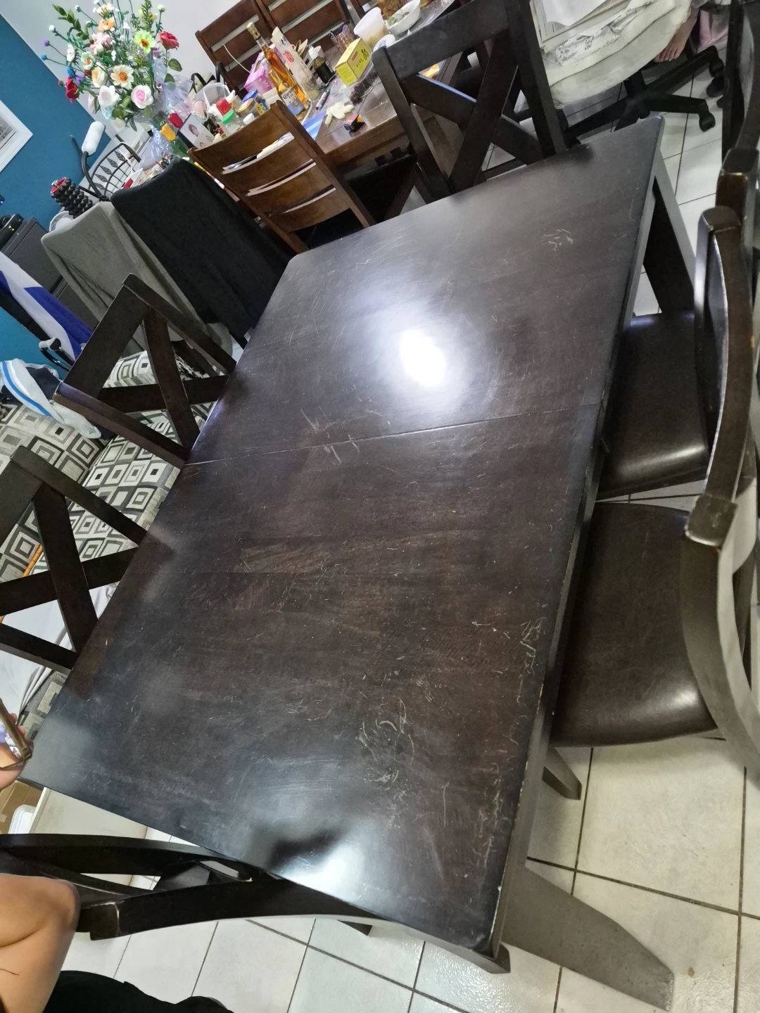 Dining table 6 chairs. Wood for sale