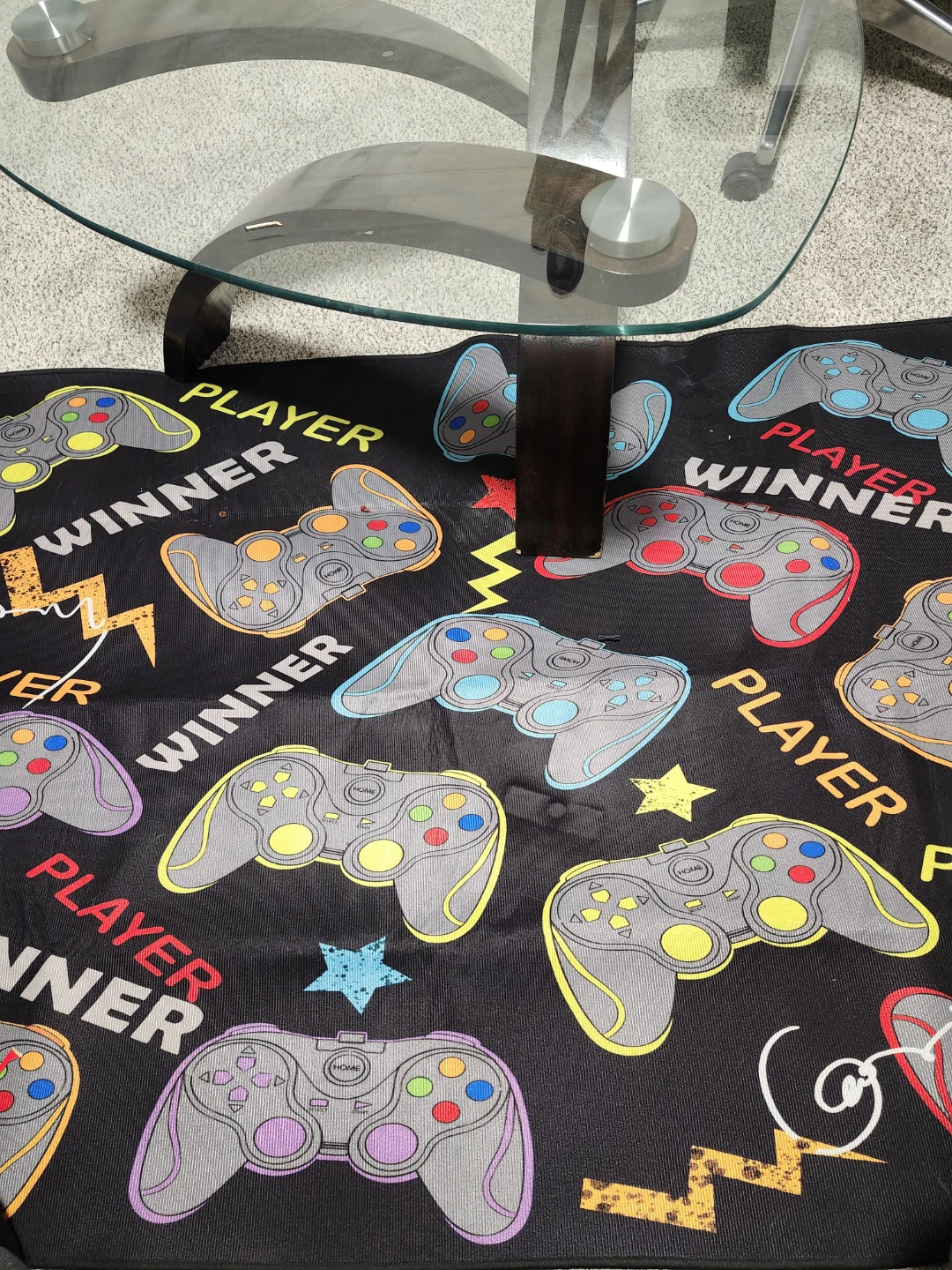 Gaming Area Rug with Controller Print