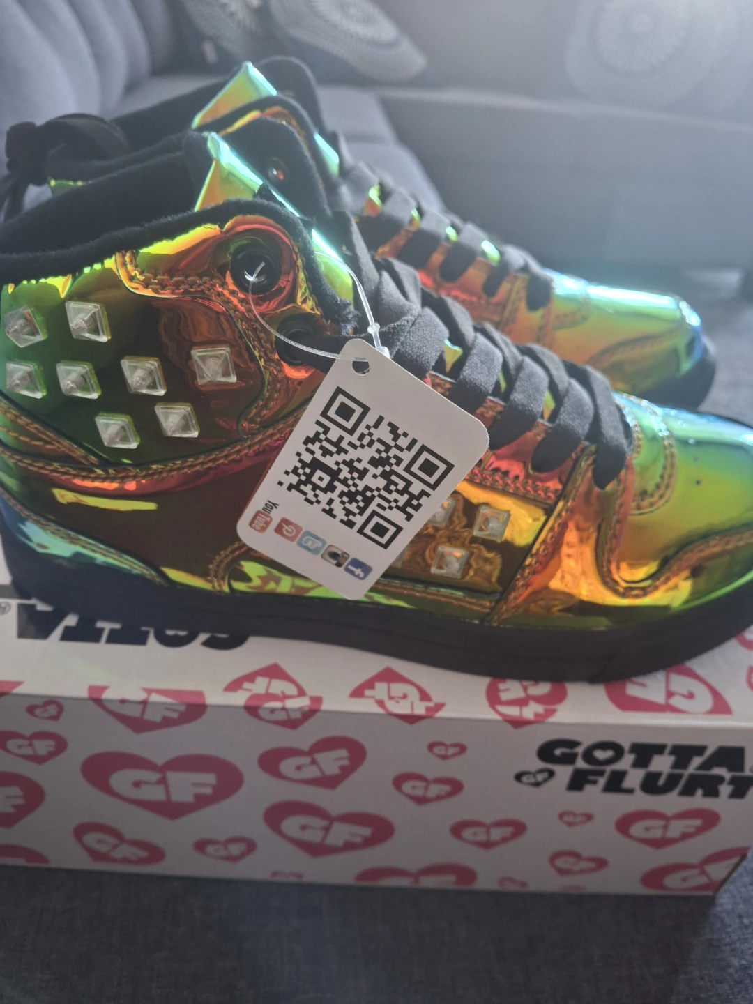 Gotta Flurt Iridescent High-Top Sneakers 🏈 - photo 2