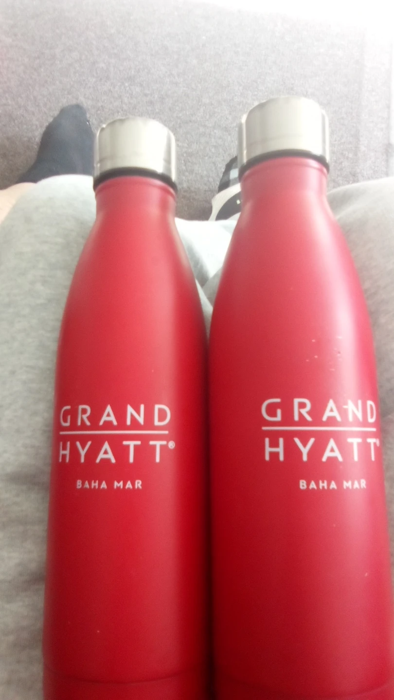 New!! Never used -2 Grand Hyatt Baha Mar Red Water Bottles