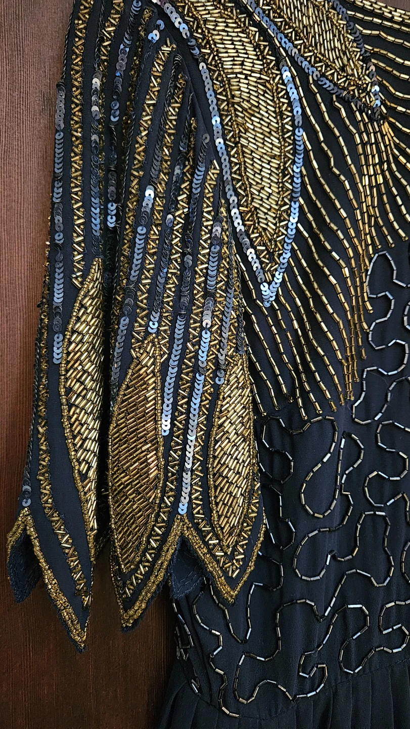 Virgos Lounge Beaded Navy Maxi Dress Size 12 - photo 3