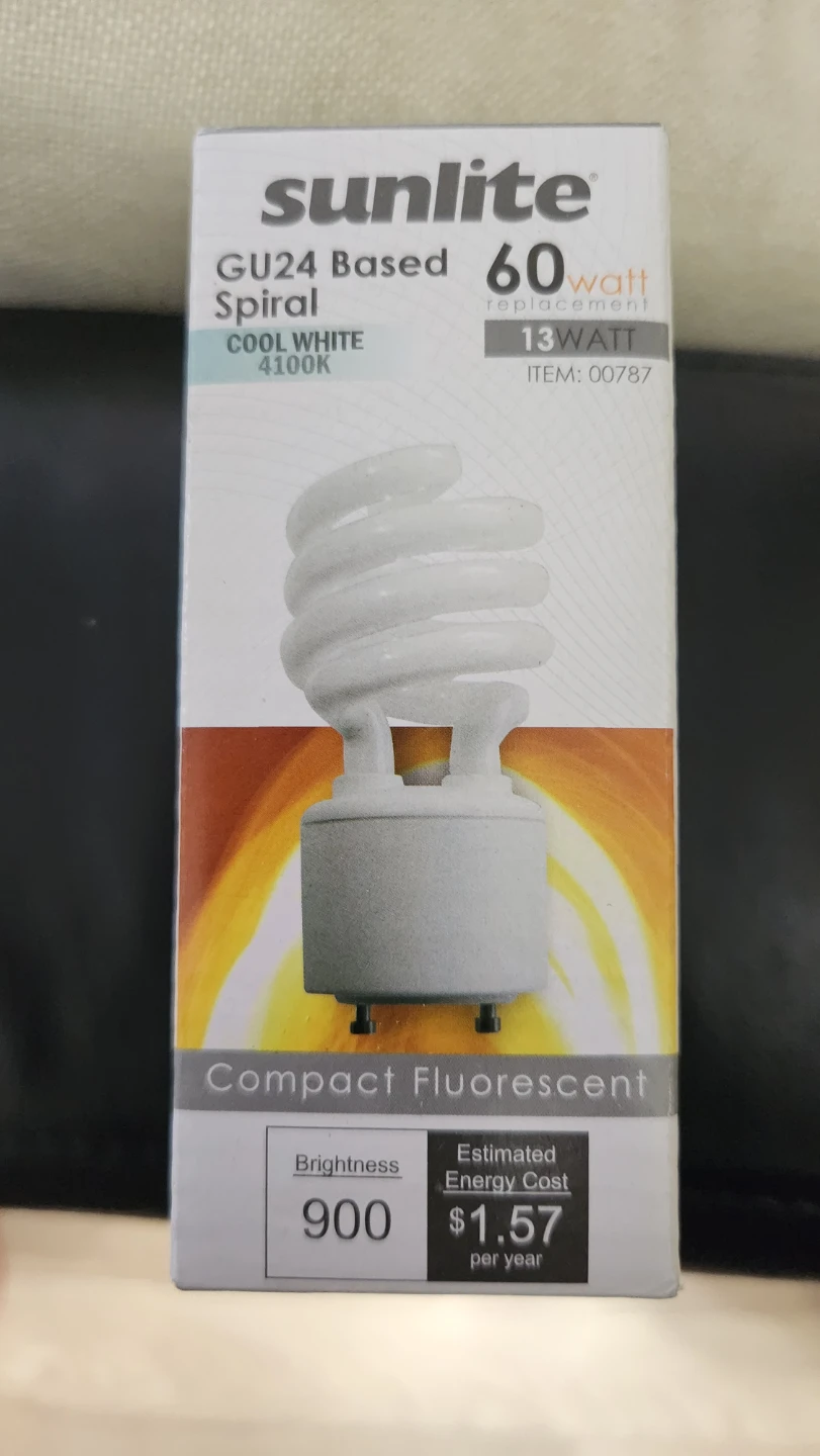 Sunlite 13W GU24 Spiral CFL Bulb Cool White