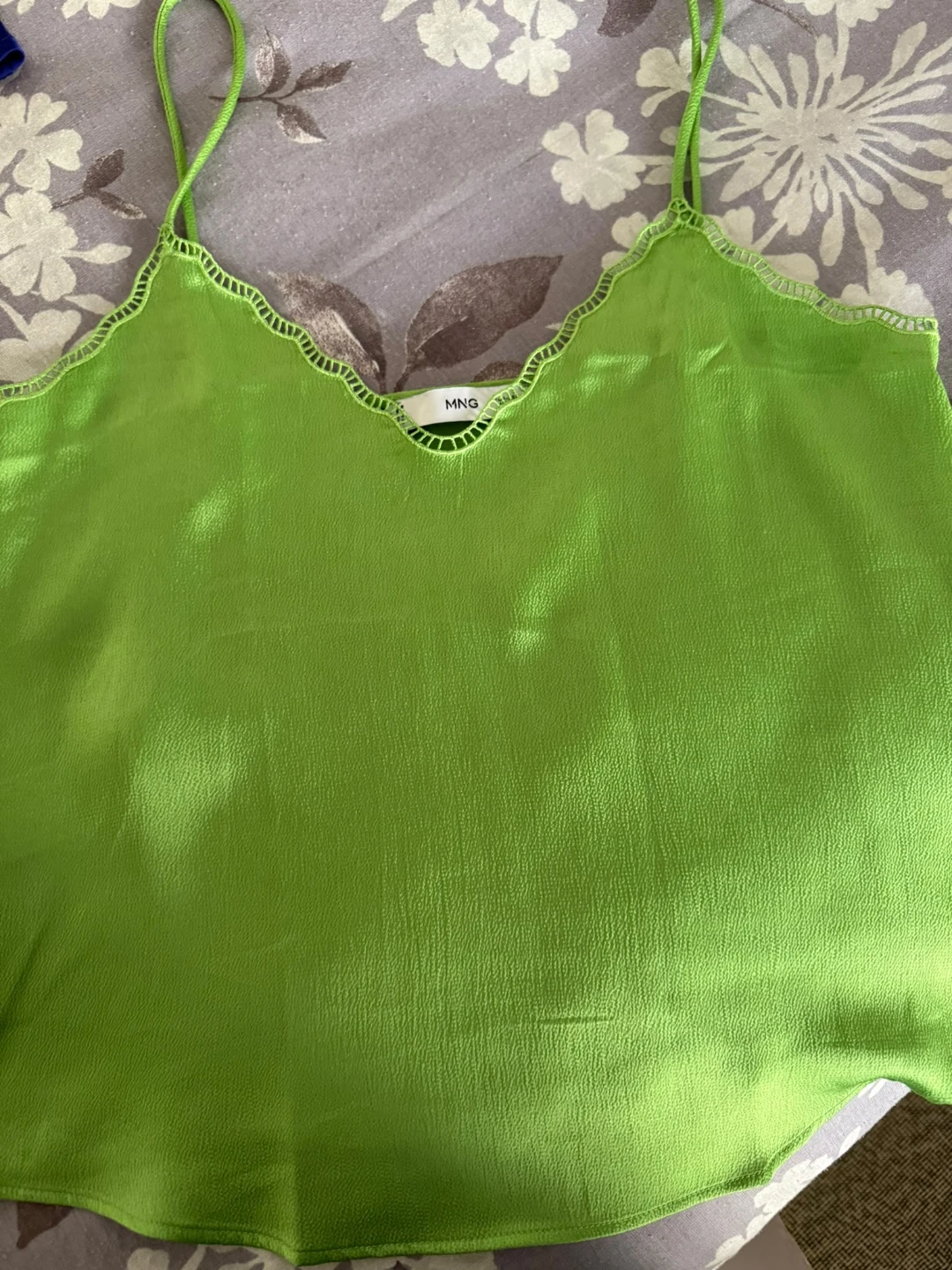 Satin top with straps, mango