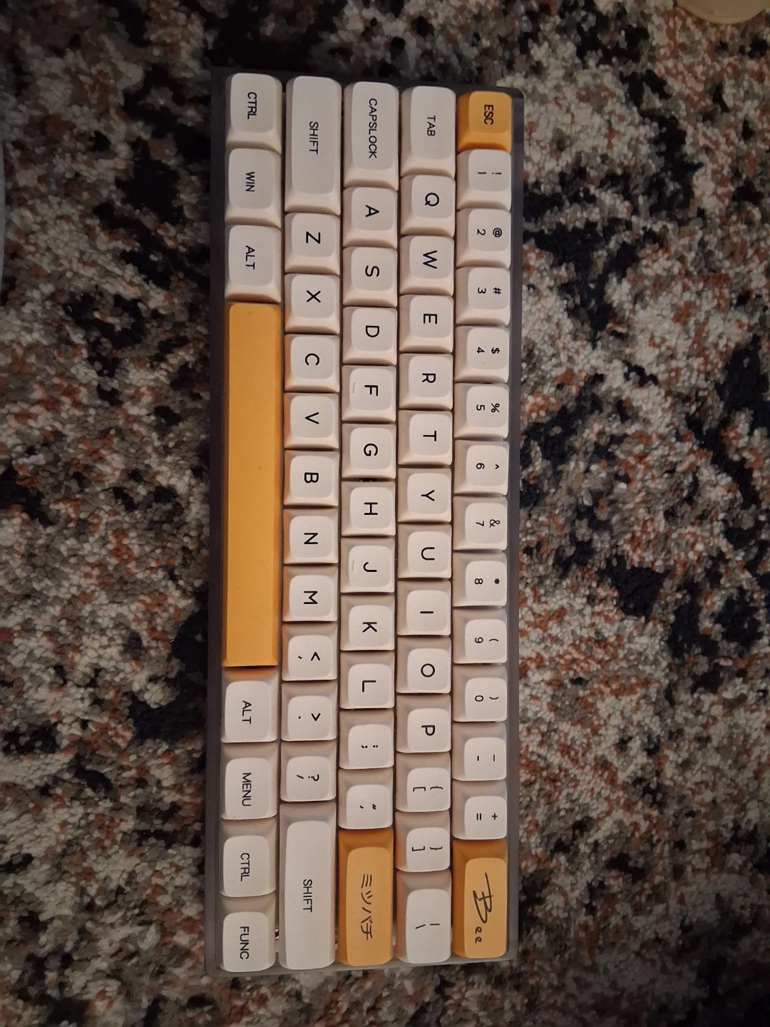 Custom Mechanical Keyboard with Orange Accents