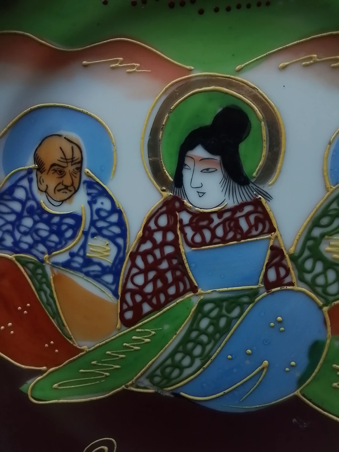 Vintage 1930s Japanese Moriage Porcelain Plate - photo 3