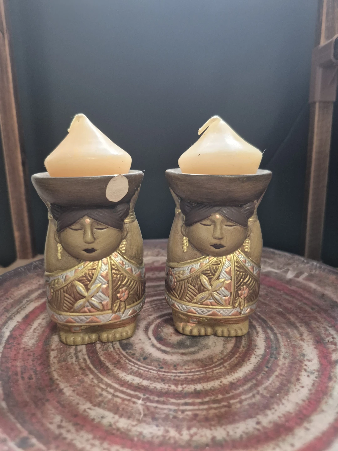 Set of Two Decorative Figure Candle Holders