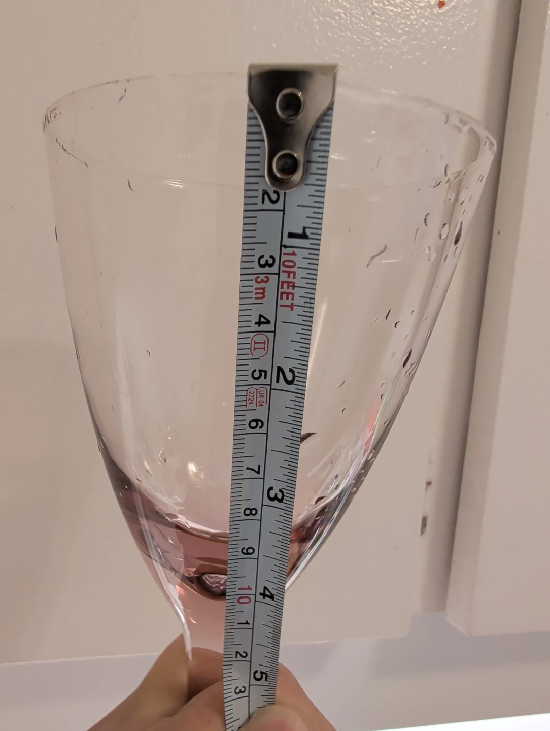 Set of 3 Pink Tinted Wine Glasses - photo 3