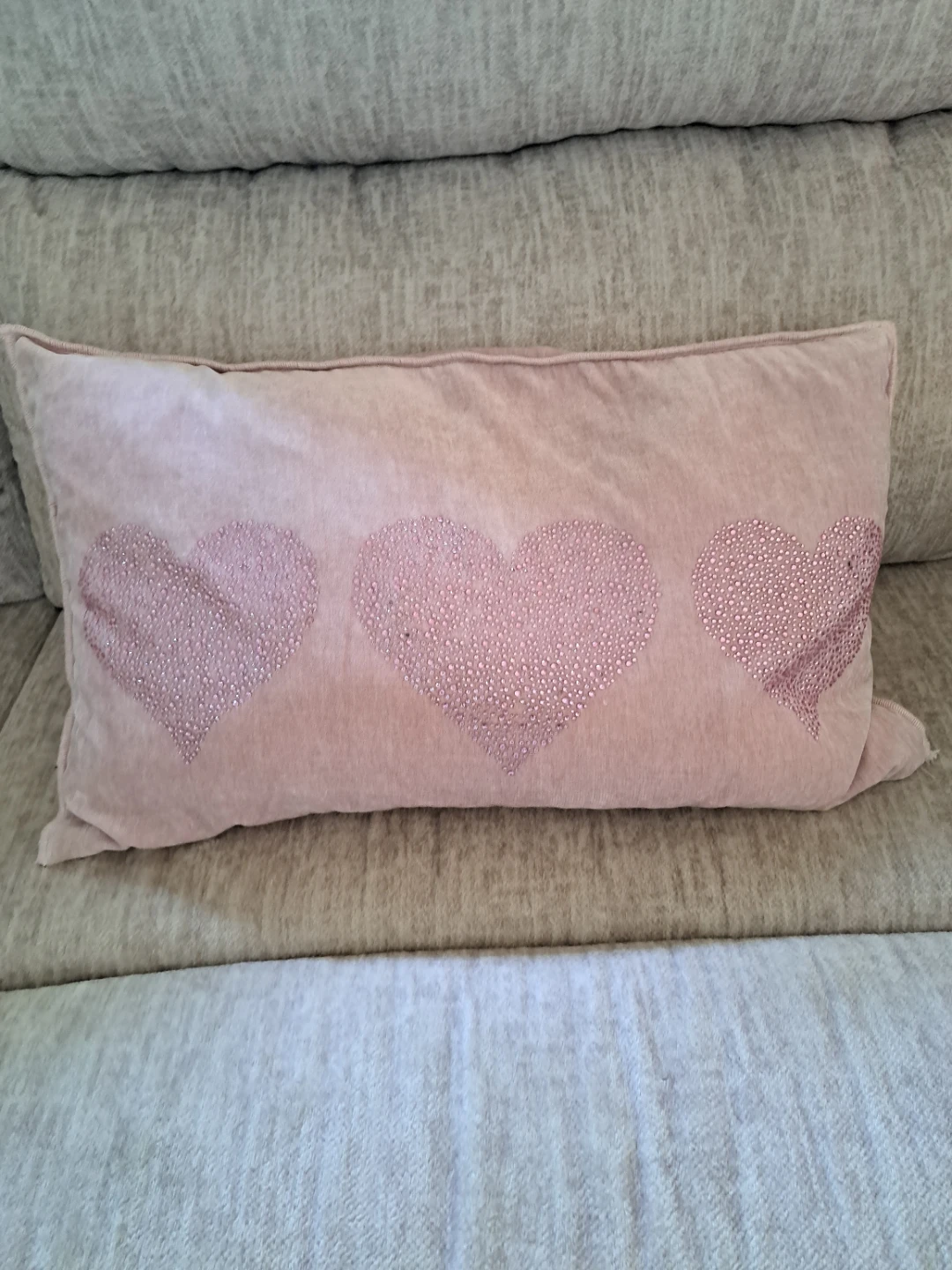 Pink Heart Accent Pillow