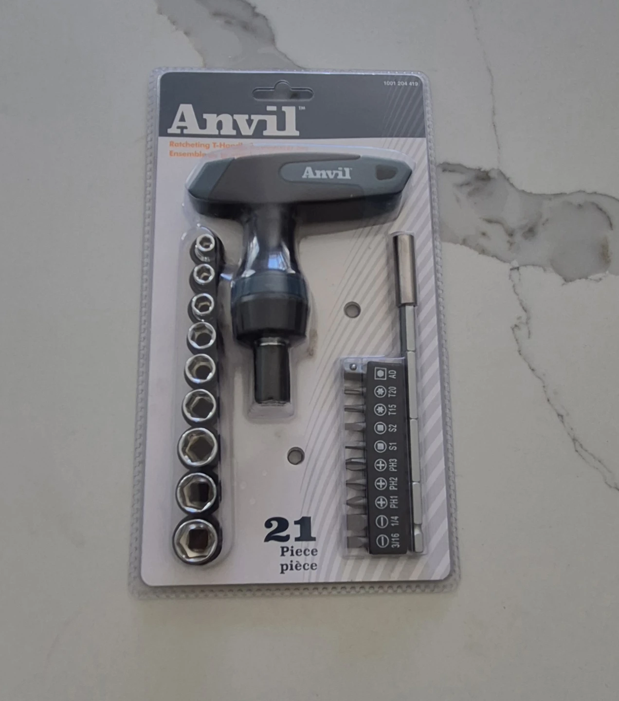 NEW Anvil 21pc T-Handle Srewdriver Set