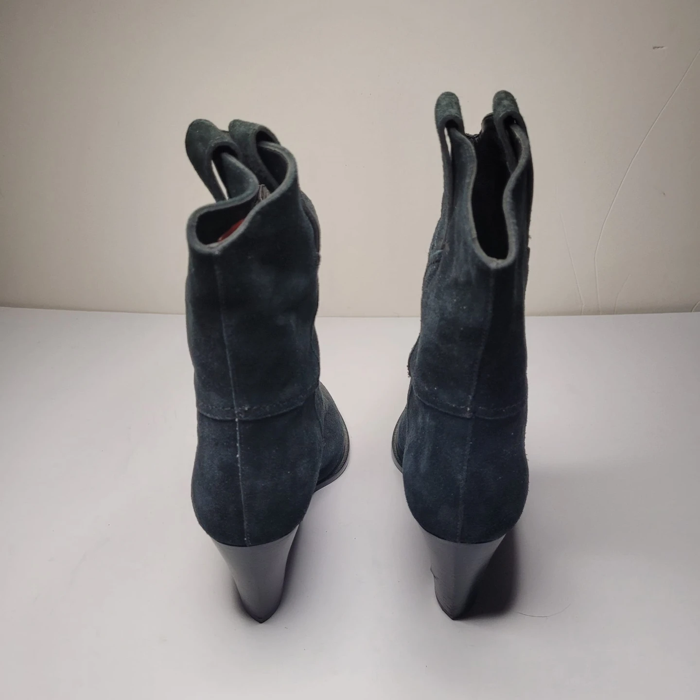 Black Suede Wedge Western Boots - photo 2