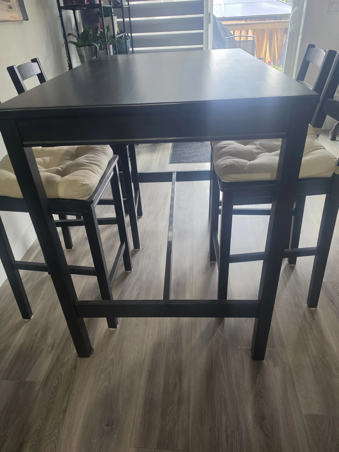 Black Bar Table and 4 Stool Chairs - photo 4