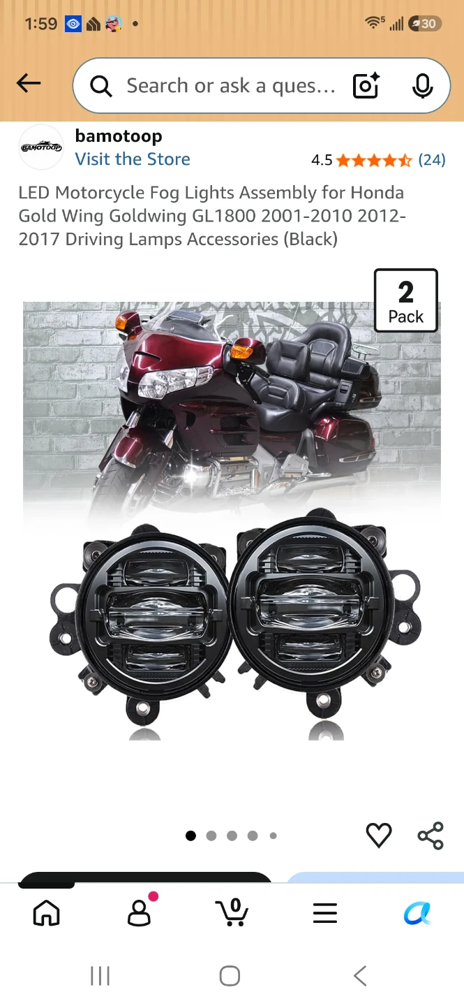 Bamotoop LED Fog Lights for Honda Gold Wing GL1800
