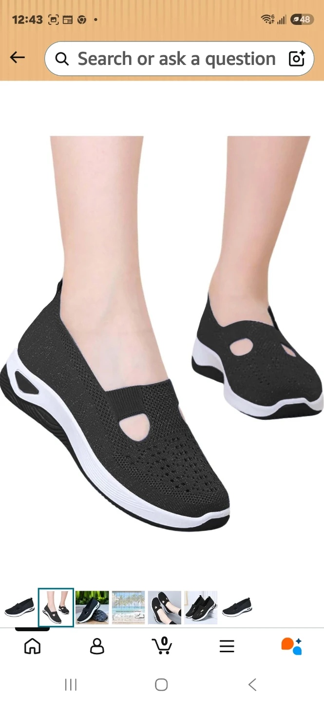 Women's Black Orthopedic Slip-On Walking Shoes - photo 3