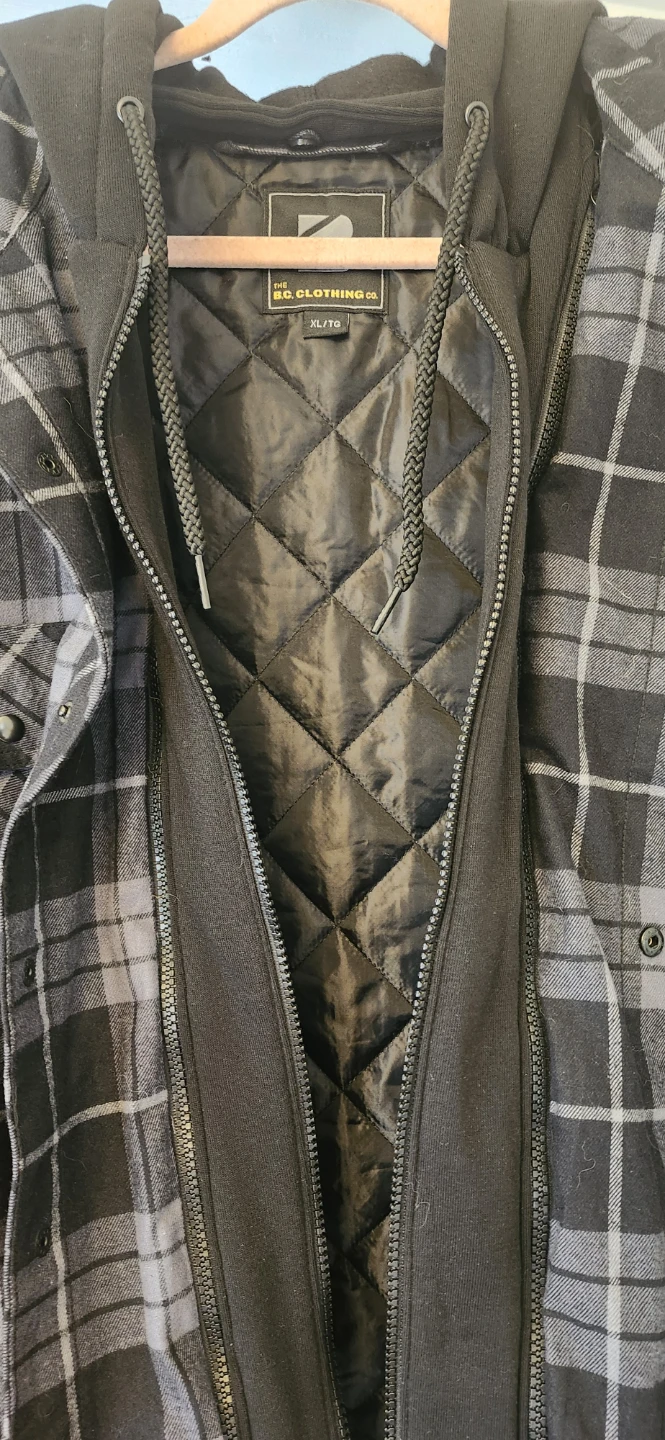 Plaid Hooded Jacket- XL with quilt lining - photo 4