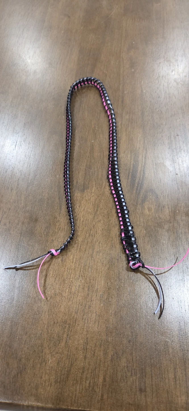 Handmade Braided Cord with Pink and White Accents - photo 3
