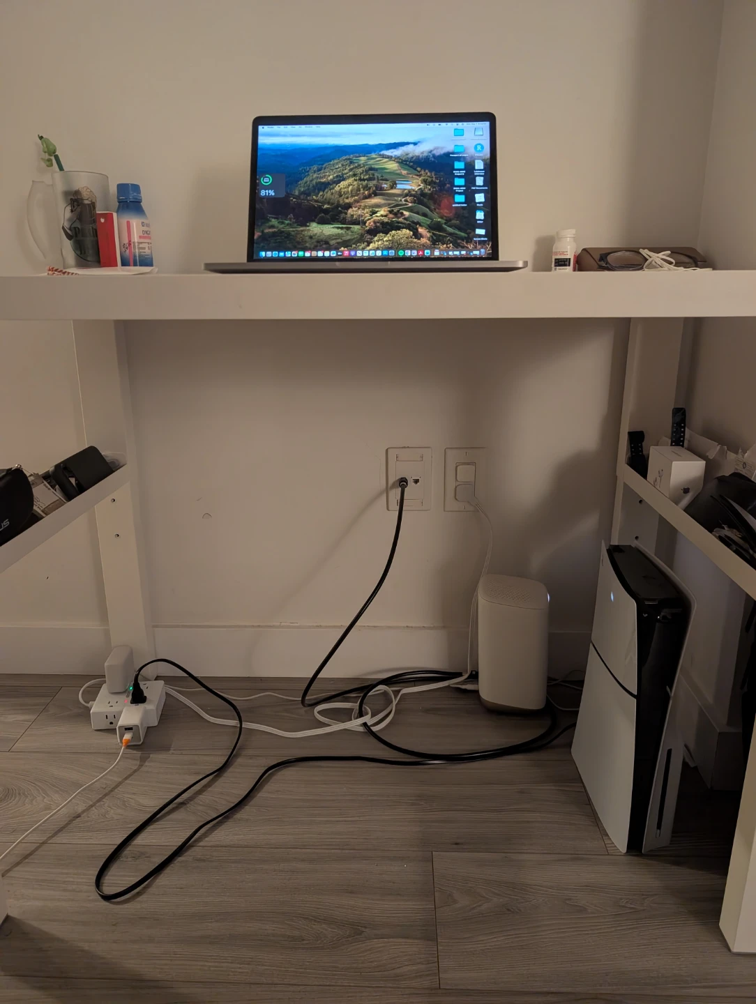 White IKEA Desk with Side Shelving - photo 2