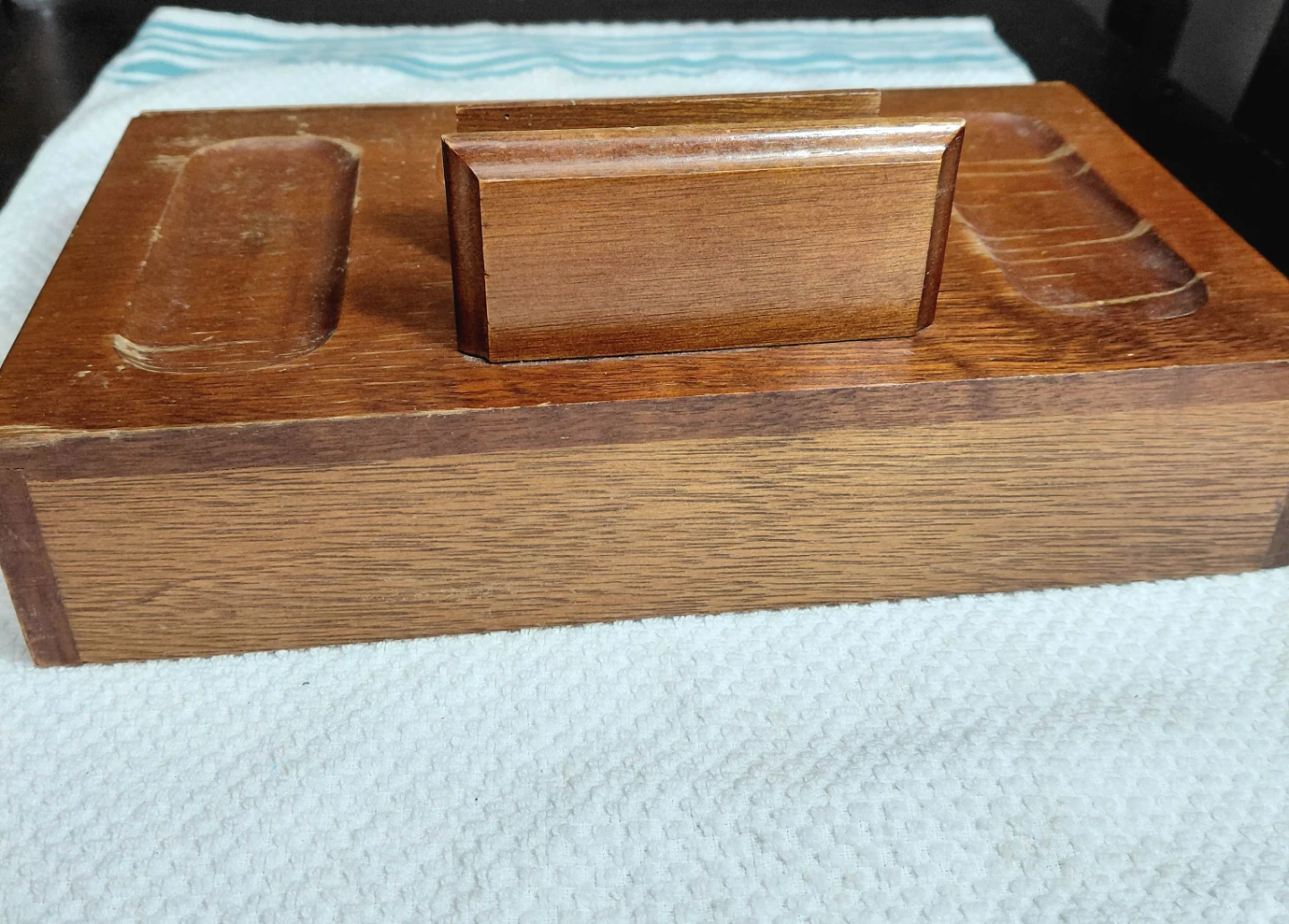 Vintage Wooden Desk Organizer with Drawer - photo 3