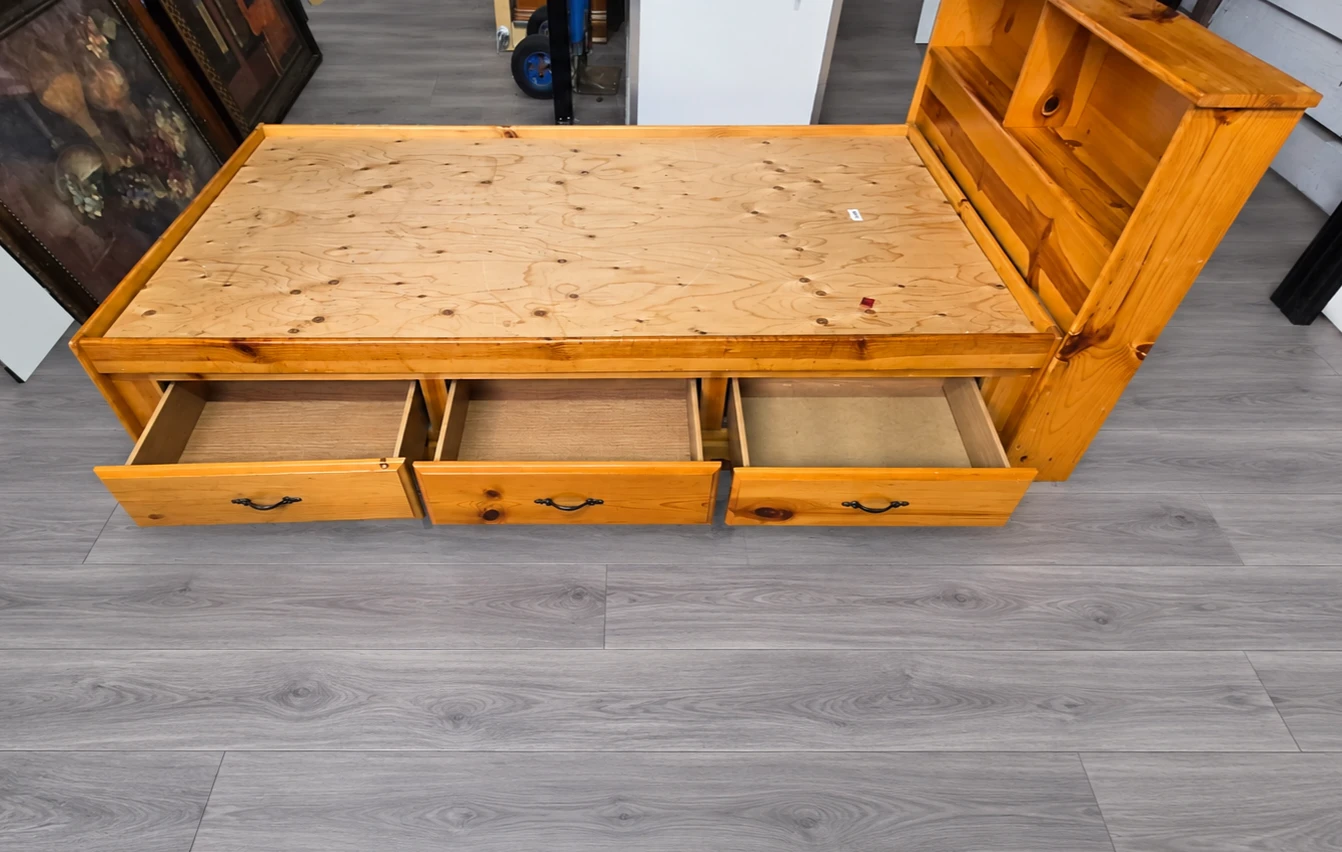 Solid Pine Twin Captains Bed with Storage - photo 2